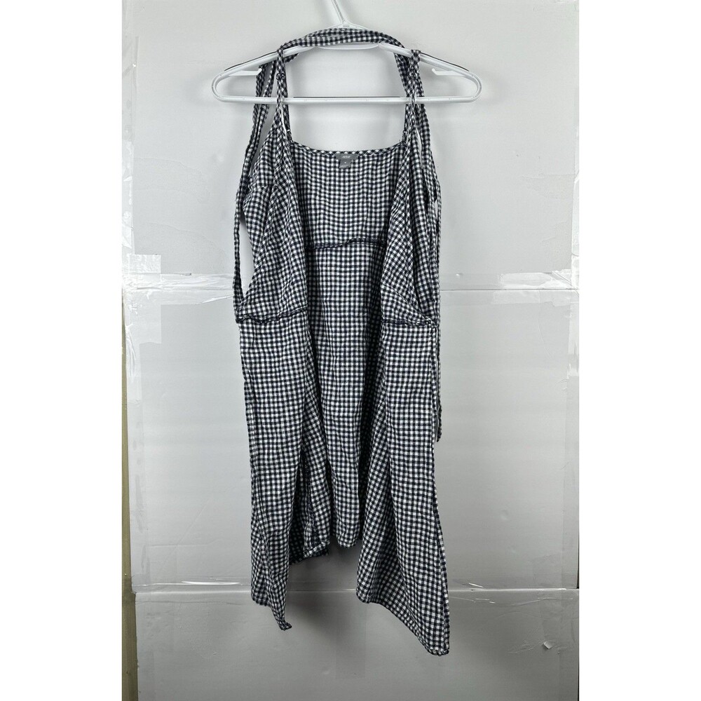 Aerie Black White Gingham Check Dress Size M Tie Strap Cotton Sundress